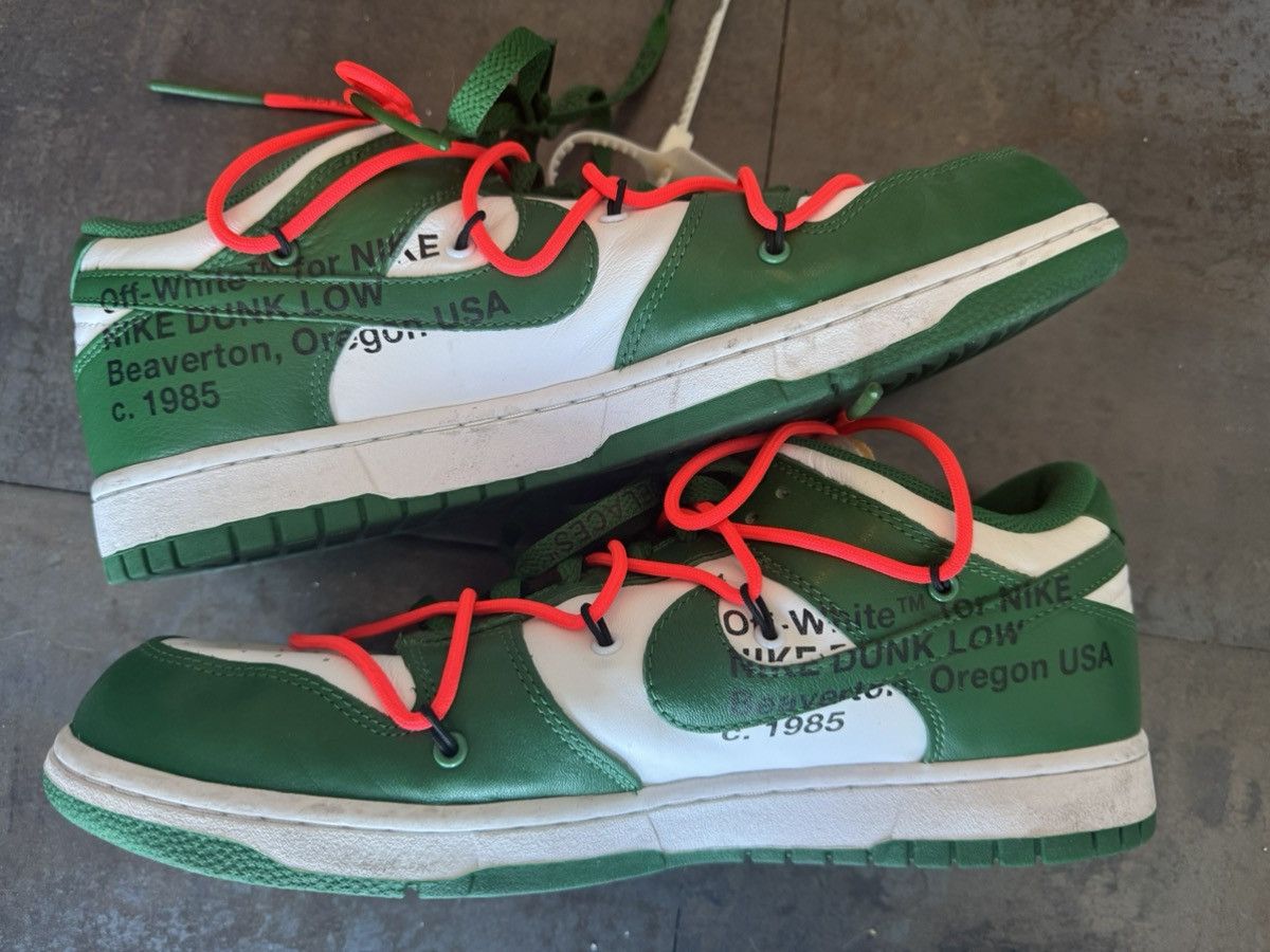 Nike × Off-White 2019 Nike x Off-White Dunk Low “Pine Green” Size US 11.5 / EU 44-45 - 2 Thumbnail