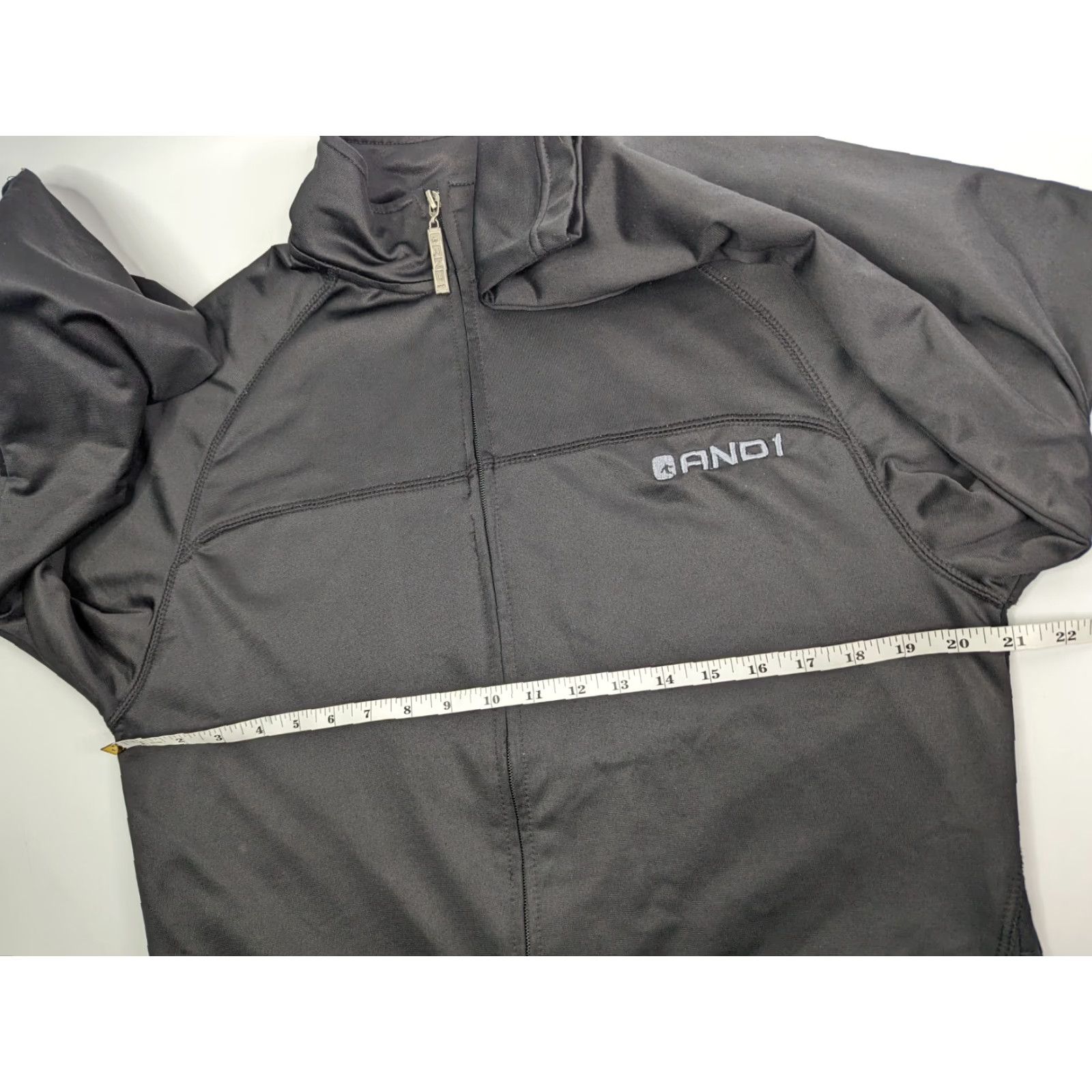 Vintage AND1 Jacket Adult Medium Black Full Zip Lightweight Mock Neck Athletic Mens Size US M / EU 48-50 / 2 - 7 Thumbnail