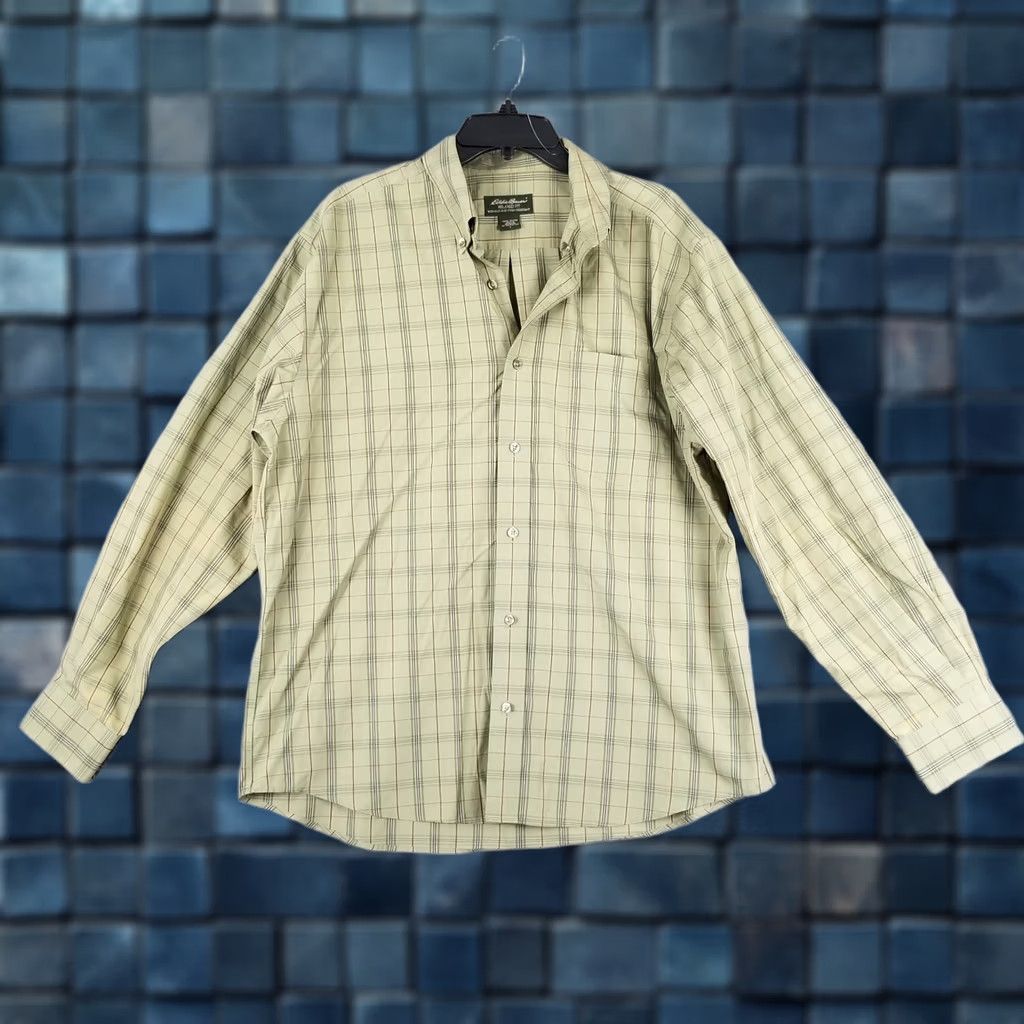 Eddie Bauer Eddie Bauer Wrinkle Resistant Relaxed Fit Shirt Men L Brown Button-Up Long Sleeve Casual Business Check Cotton 100% Size US L / EU 52-54 / 3 - 1 Thumbnail