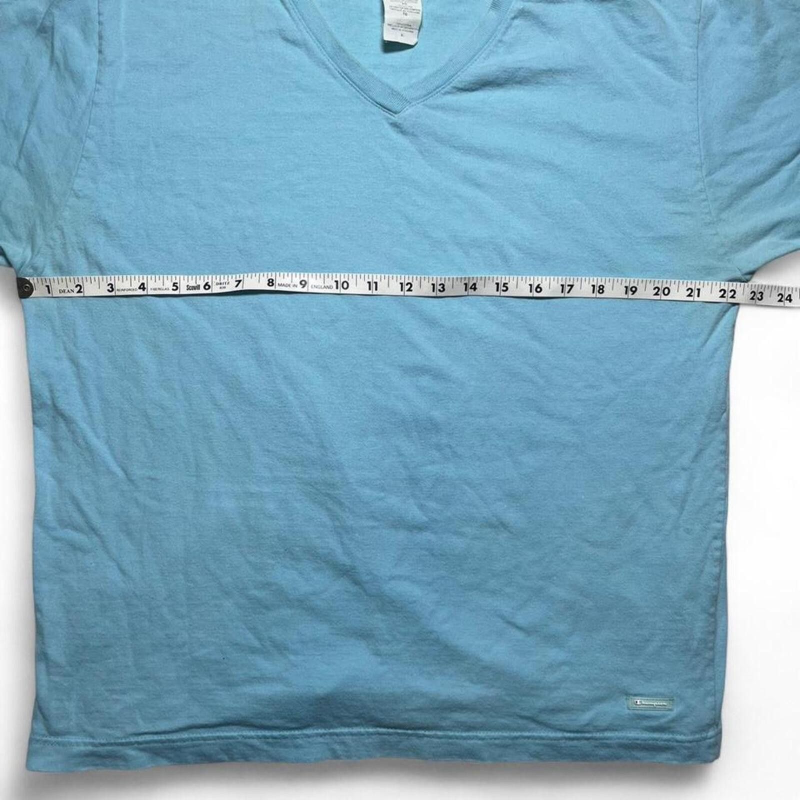 Champion Y2K Champion Light Blue V-Neck T-Shirt Size XL Size US XL / EU 56 / 4 - 7 Thumbnail
