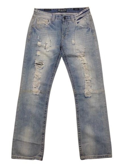 Japanese Brand VINTAGE BLACK PREMIUM JEANS DISTRESSED STYLE Size US 34 / EU 50 - 1 Thumbnail