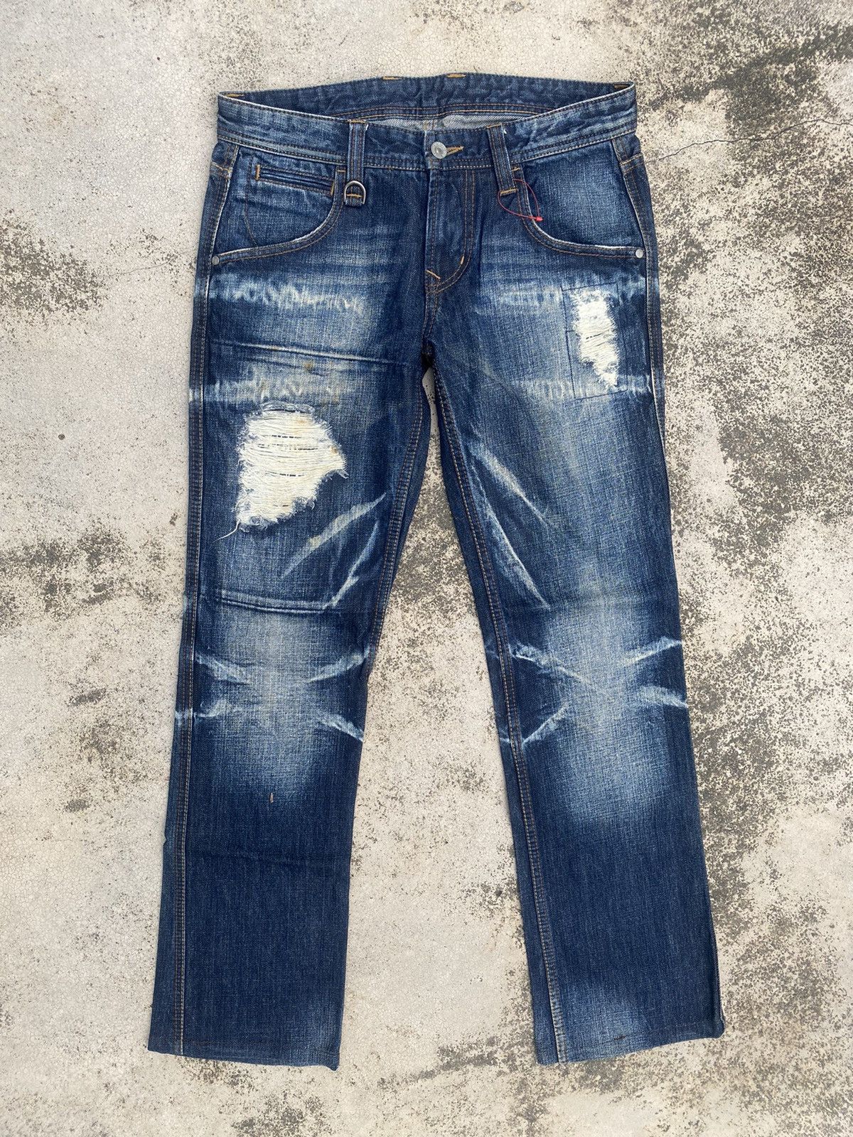 HIDEAWAYS × Japanese Brand Japanese Brand Hideways Distressed Claw Mark Faded Jeans Size US 30 / EU 46 - 1 Thumbnail