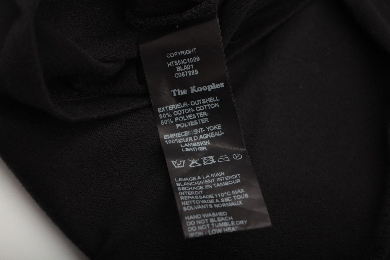 The Kooples The Kooples Leather Pocket Black Cotton T-shirt Size M / US 6-8 / IT 42-44 - 8 Thumbnail