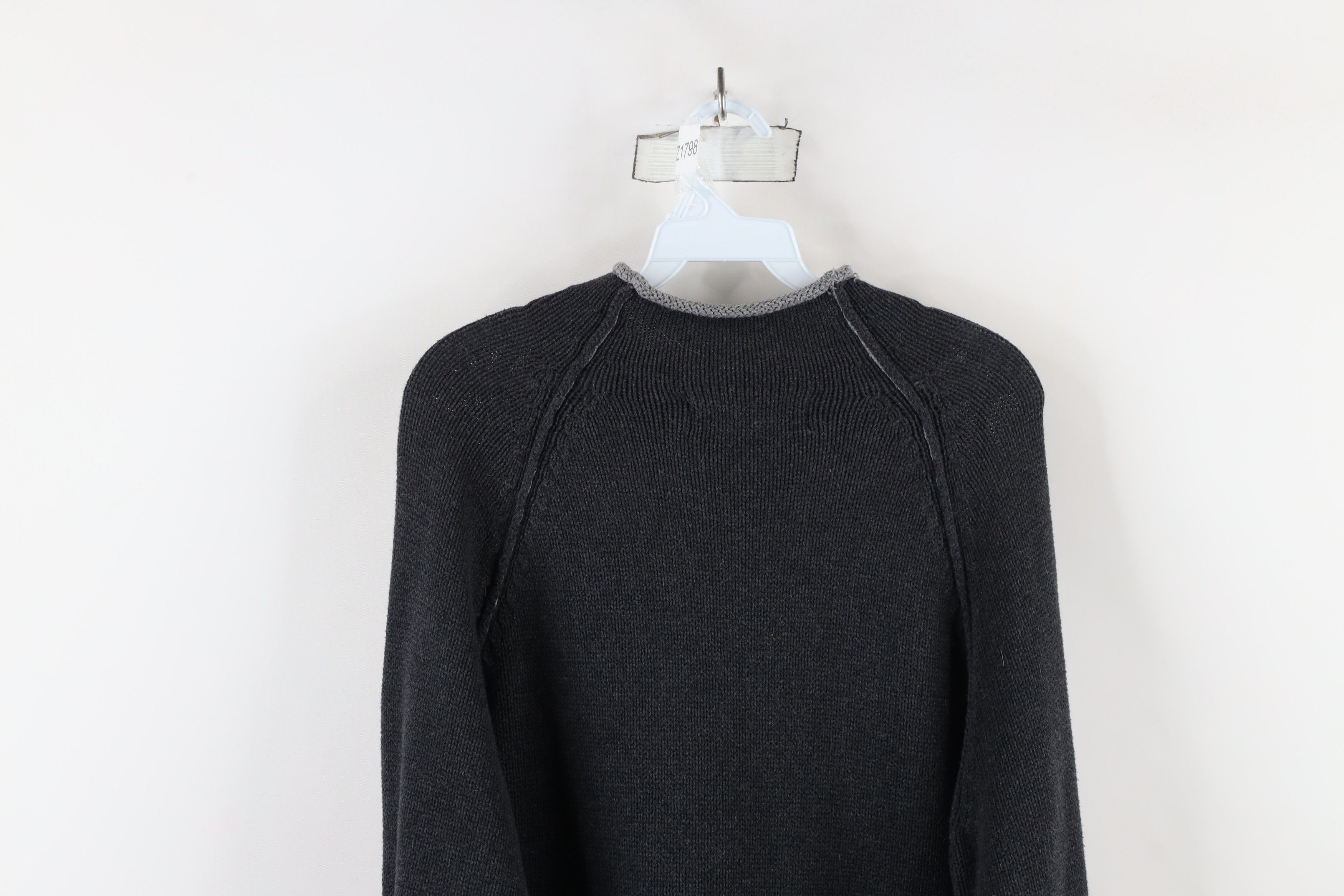 Vintage Vintage 90s Streetwear Blank Cotton Marled Knit Sweater Gray Size US L / EU 52-54 / 3 - 10 Thumbnail