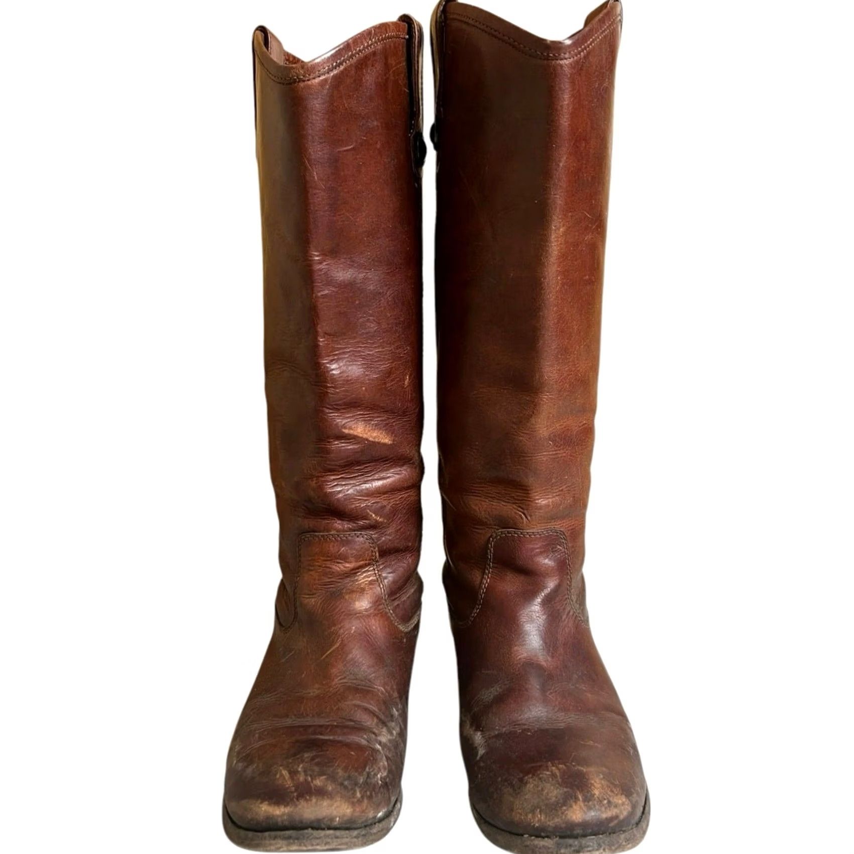 Frye VINTAGE Frye Women Melissa Botton Redwood Riding Boots 6 1/2 Made In Mexico Boots Womens Red 6.5 U.S. Shoe Size Mens Womens Girls Size US 7 / IT 37 - 2 Thumbnail