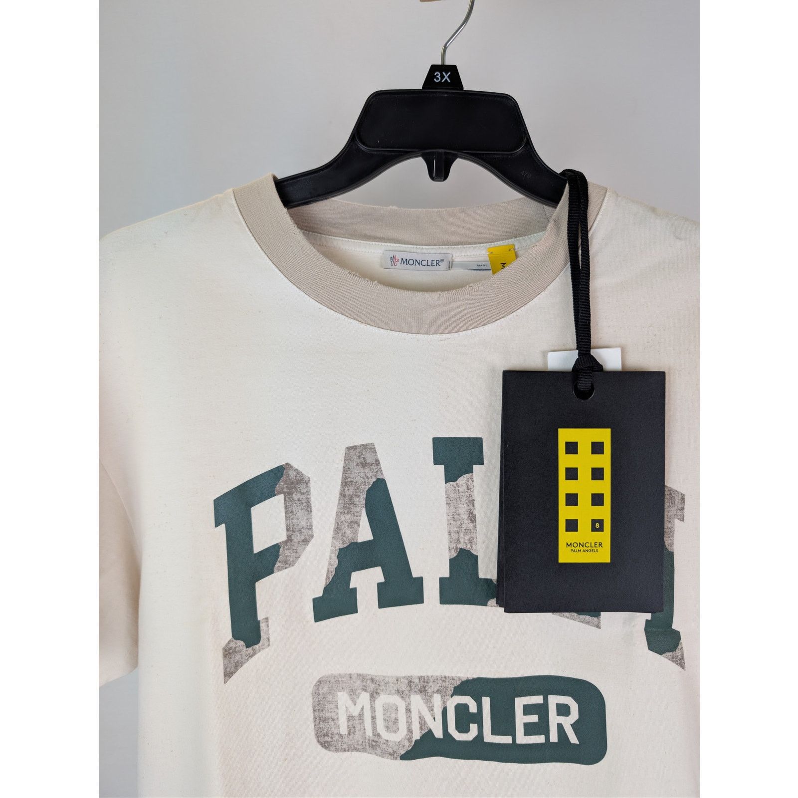 Moncler × Palm Angels o1rshd1 Short Sleeve T-Shirt in White Size US L / EU 52-54 / 3 - 6 Thumbnail