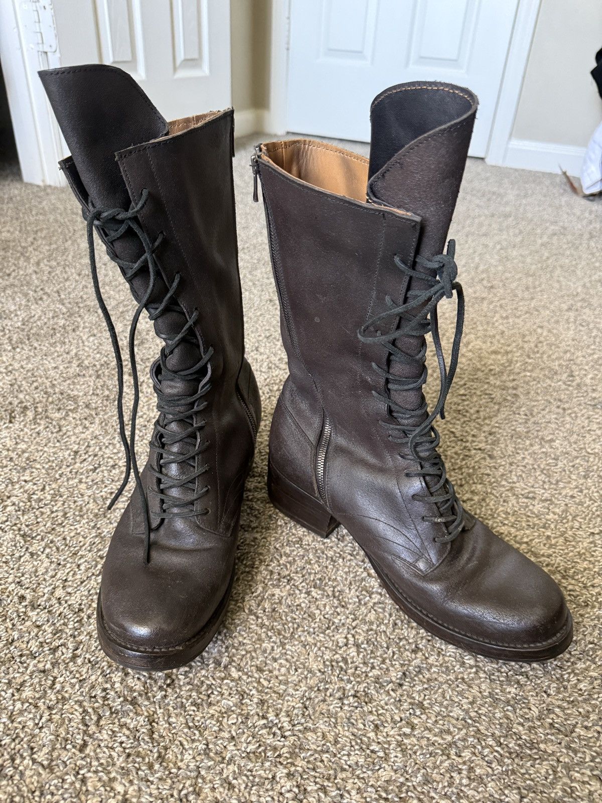 Julius JULIUS Lace-Up Combat Boots Black Leather Military Boots Size US 10 / EU 43 - 3 Thumbnail