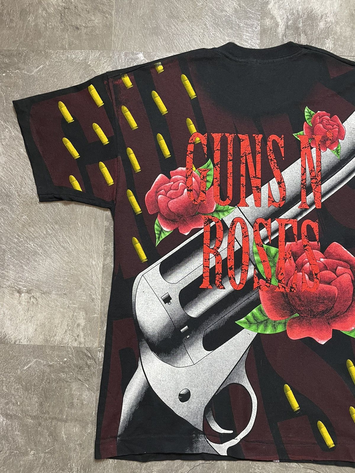 Guns N' Roses 🚨Vintage 1993 Guns n Roses Alloverprint Band Tee Graphic Size US XL / EU 56 / 4 - 9 Thumbnail