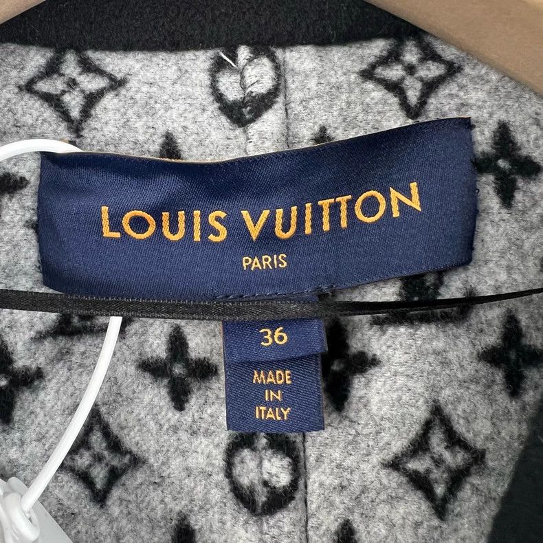 Louis Vuitton Louis Vuitton Black woolen coat with full print of presbyop Size XS / US 0-2 / IT 36-38 - 3 Thumbnail