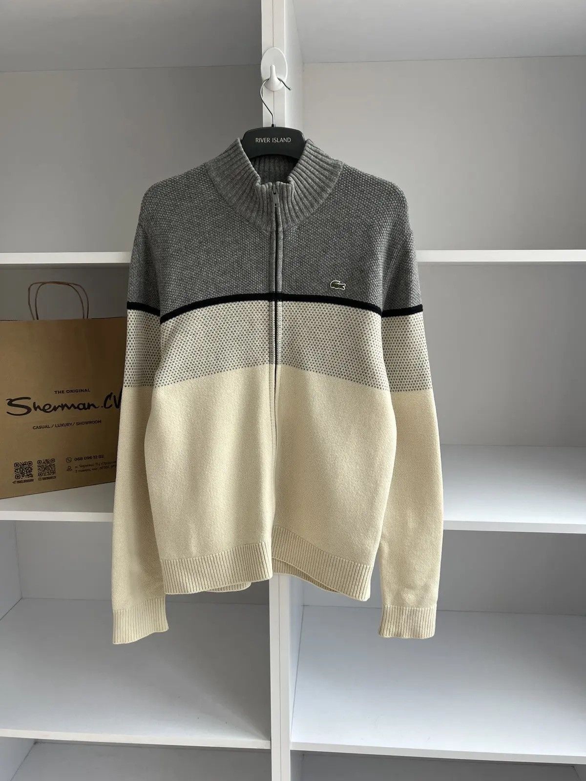 Lacoste × Vintage Vintage Lacoste Zip Sweatshirt Size US L / EU 52-54 / 3 - 4 Thumbnail