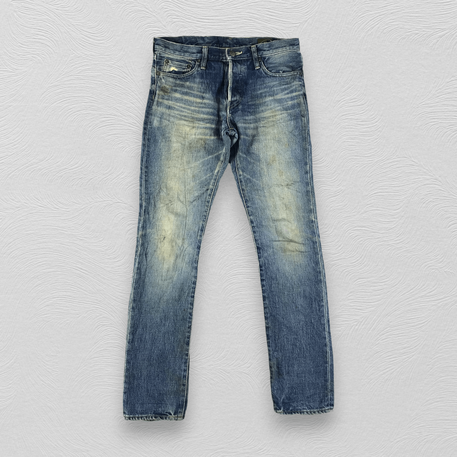 image of Green Denim Dirty Rusty Wash Jeans Kj1599 in Blue, Men's (Size 29)