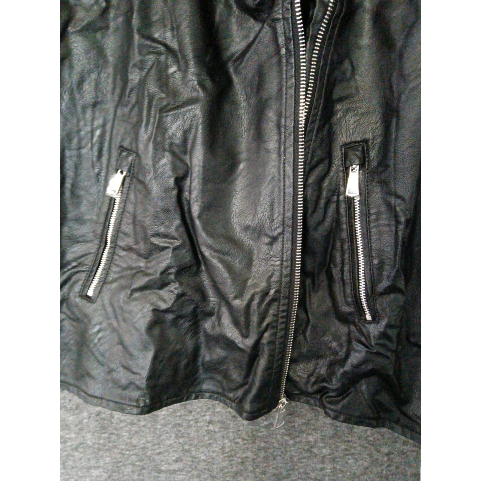 Elizabeth and James VINTAGE: Elizabeth and James Jacket Faux Leather Designer Moto Motorcycle Black S Women Size S / US 4 / IT 40 - 7 Thumbnail