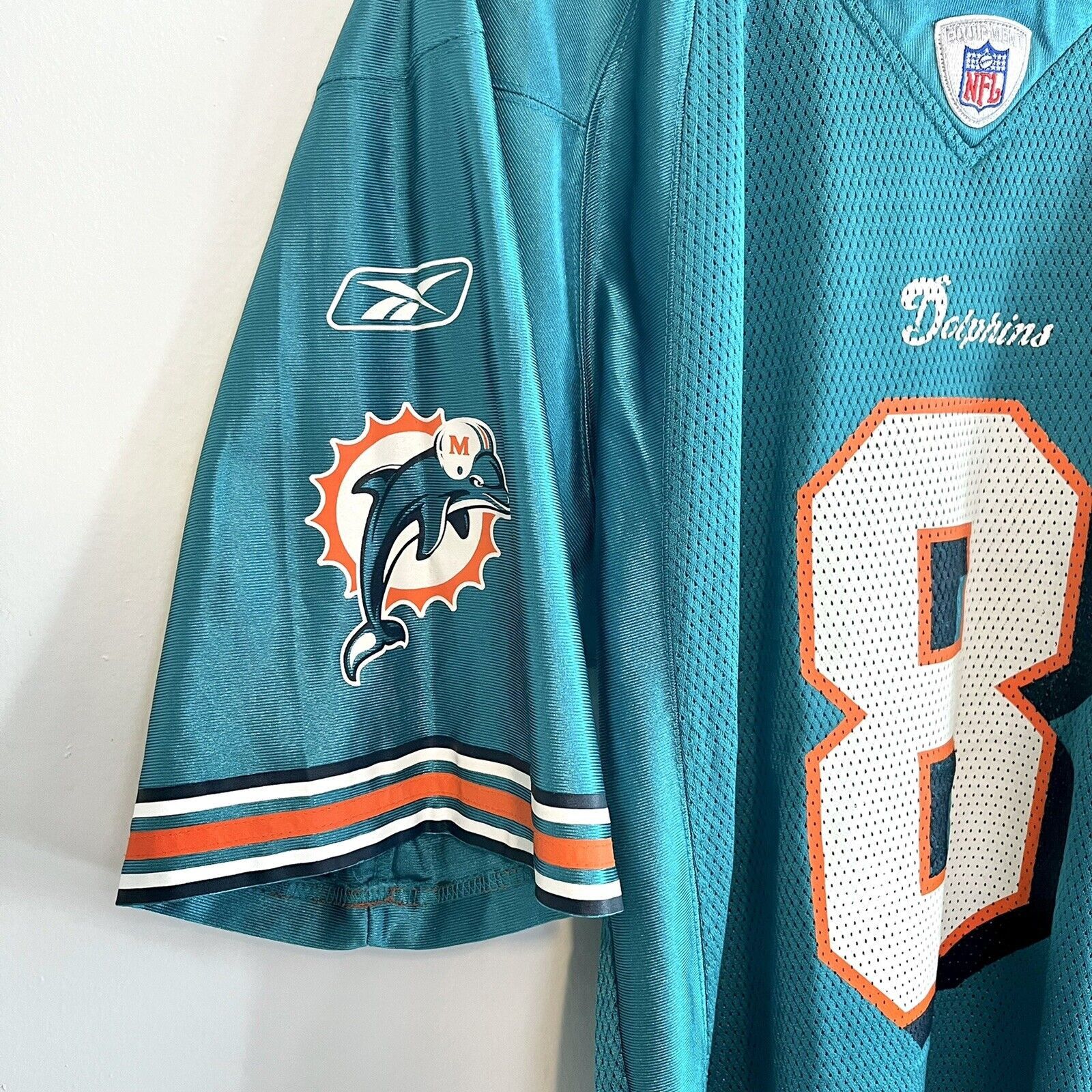 Reebok 2000s Reebok Daunte Culpepper #8 Miami Dolphins Jersey Y2K Size US L / EU 52-54 / 3 - 5 Thumbnail