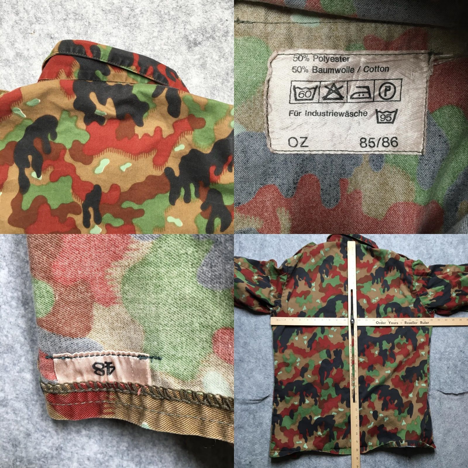Vintage VINTAGE German Military Jacket Mens M Camouflage Zip Front Cotton Blend 80s Size US M / EU 48-50 / 2 - 8 Thumbnail