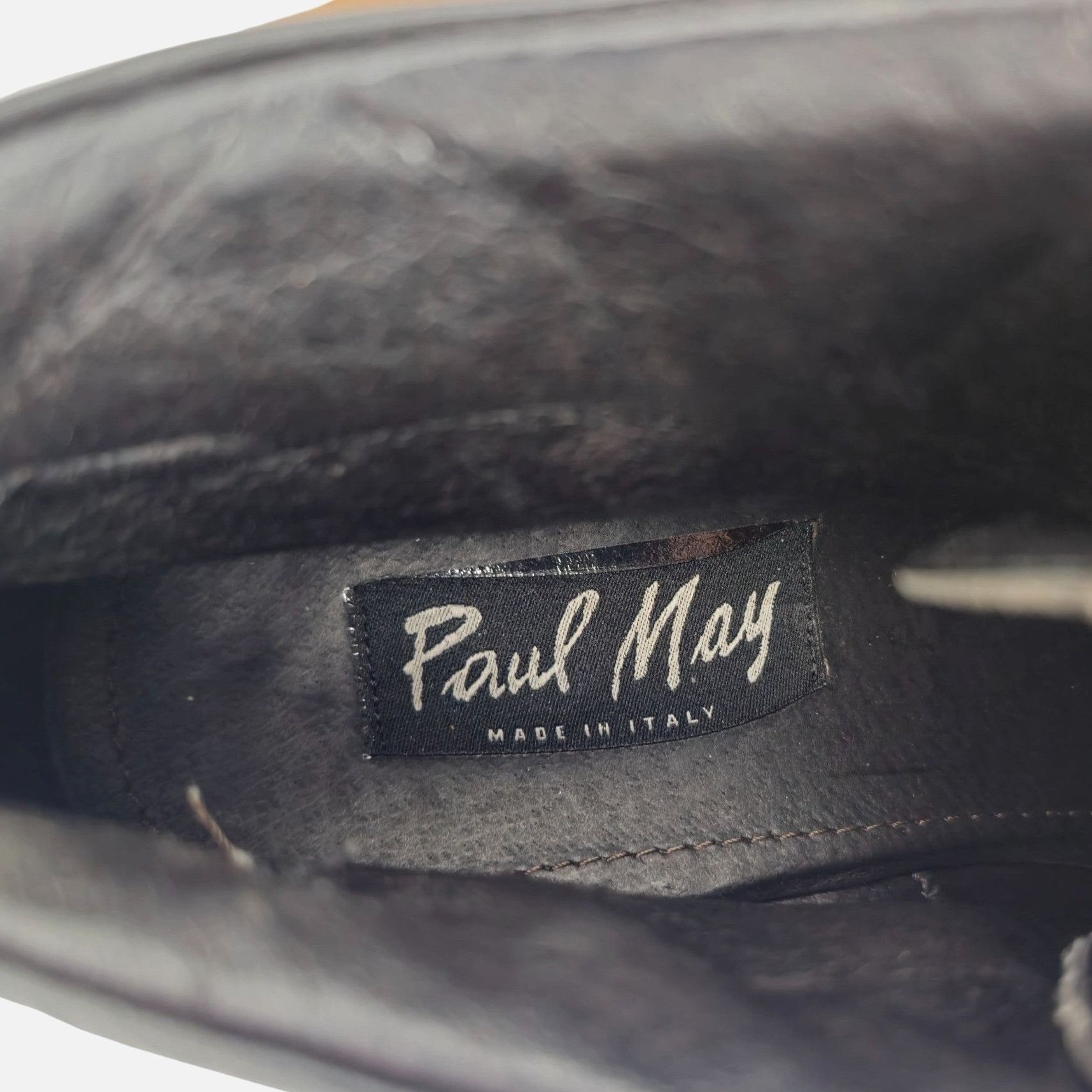 Other Vintage Paul May Italy Black Leather Chukka Ankle Boots Mens Size US 9 / EU 42 - 8 Thumbnail
