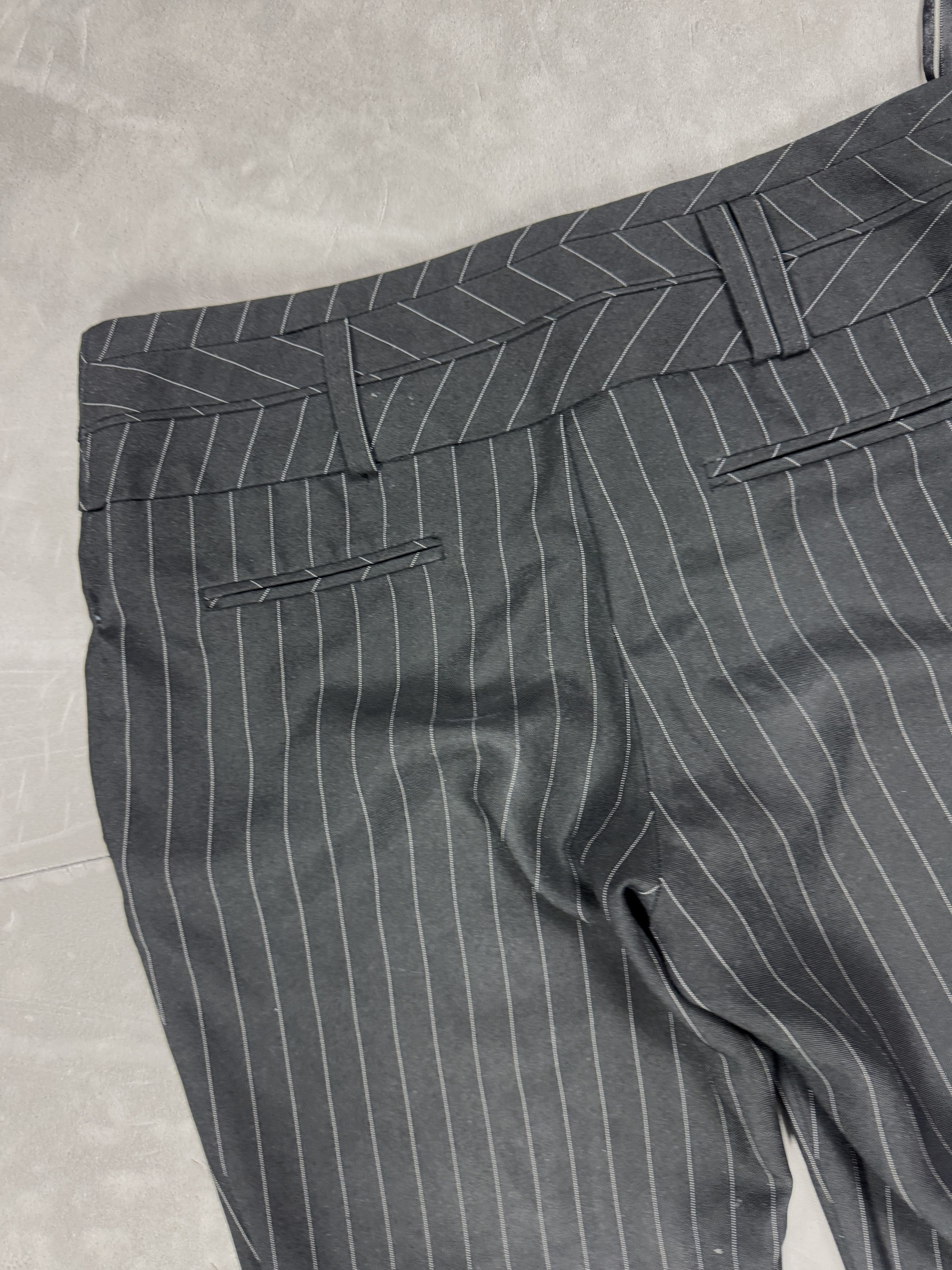 Vintage Vintage striped suit pants flared black retro 90s y2k Size 26" / US 2 / IT 38 - 14 Thumbnail
