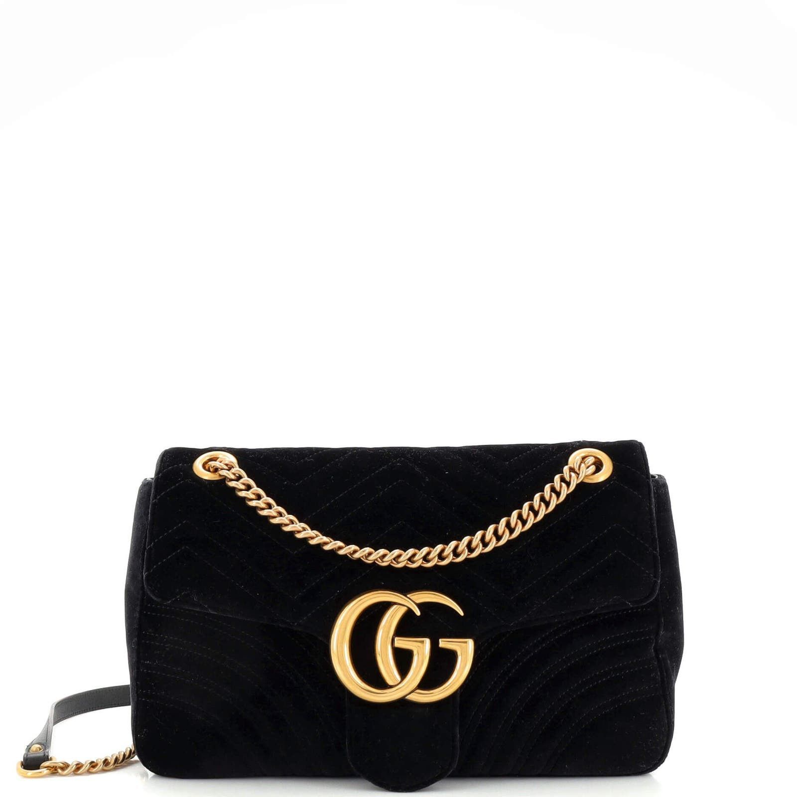 GG Marmont Flap Bag Matelasse Velvet Medium
