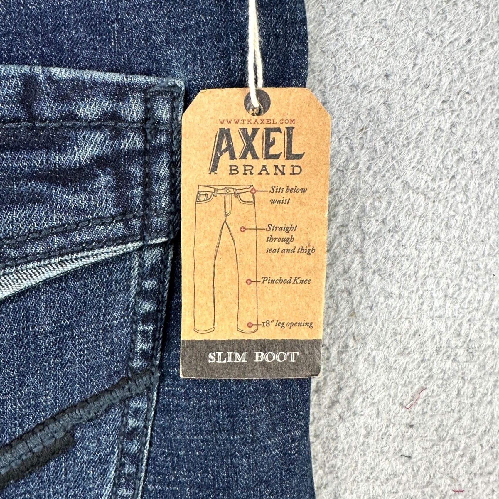 Denime T.K. Axel Jeans Slim Boot Mens 40X30 Blue Dark Washed 5 Pocket Denim NEW Size US 40 / EU 56 - 2 Thumbnail