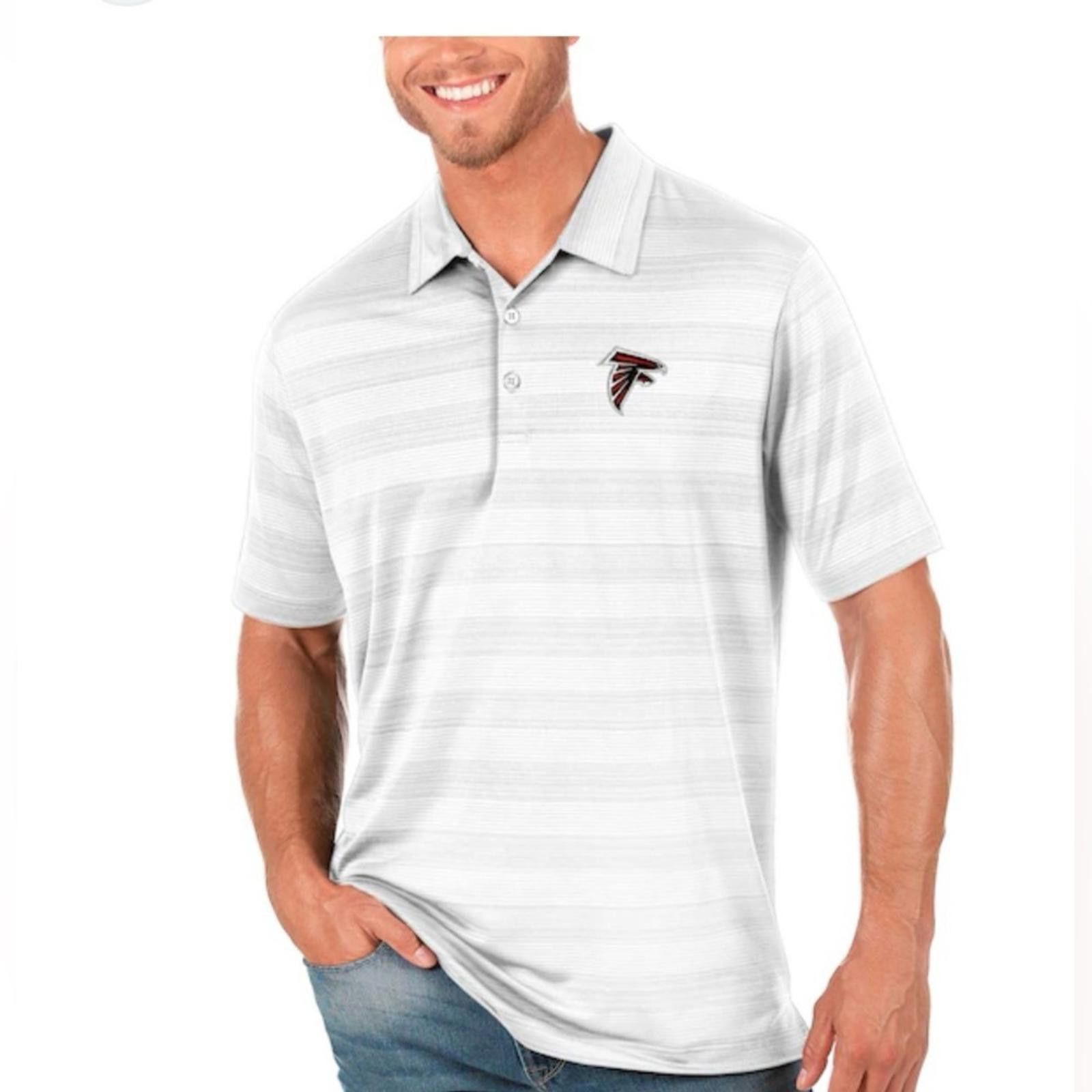 NFL NFL White Striped Polo with Falcons Logo Size US L / EU 52-54 / 3 - 1 Thumbnail