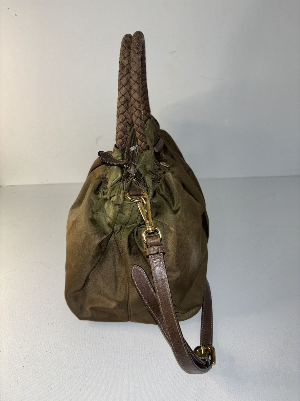 Prada Prada Hand Bag Green Nylon Size ONE SIZE - 5 Thumbnail