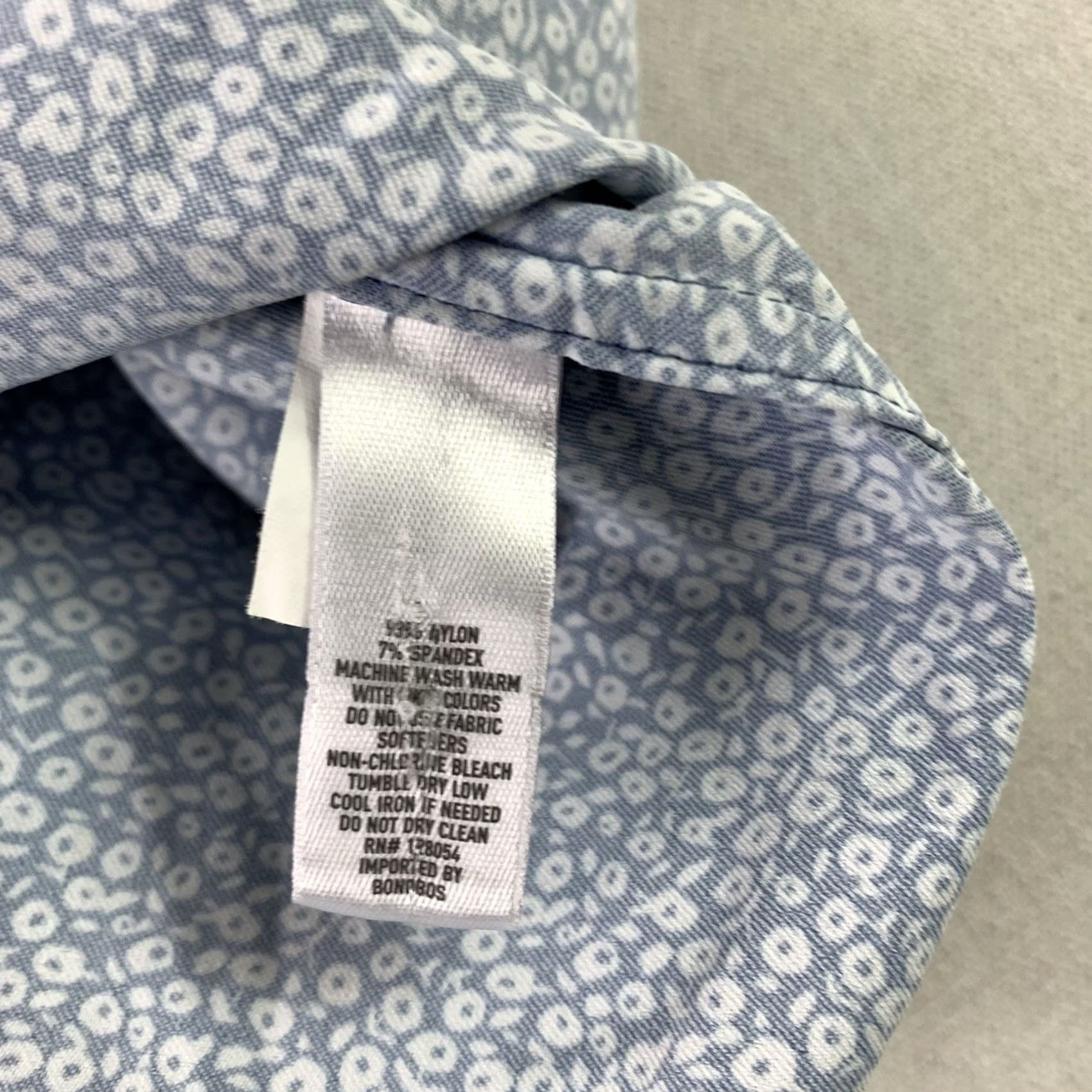 Bonobos Bonobos Shirt Mens XL Blue White Floral Long Sleeve Slim Fit Button Up Size US XL / EU 56 / 4 - 6 Thumbnail