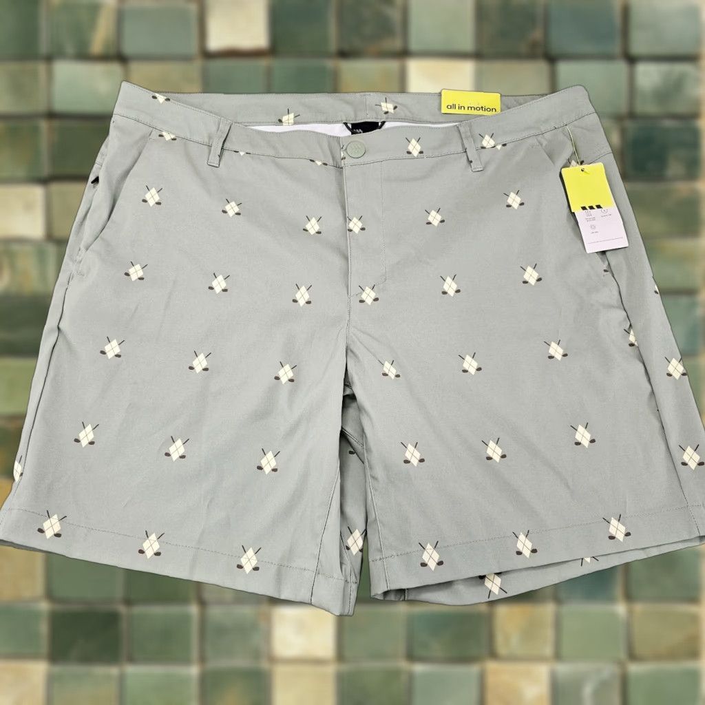 Vintage VINTAGE: No — All In Motion Shorts Mens Size 40 Green Golf Club Print Performance Tech Chinos Size US 40 / EU 56 - 1 Thumbnail