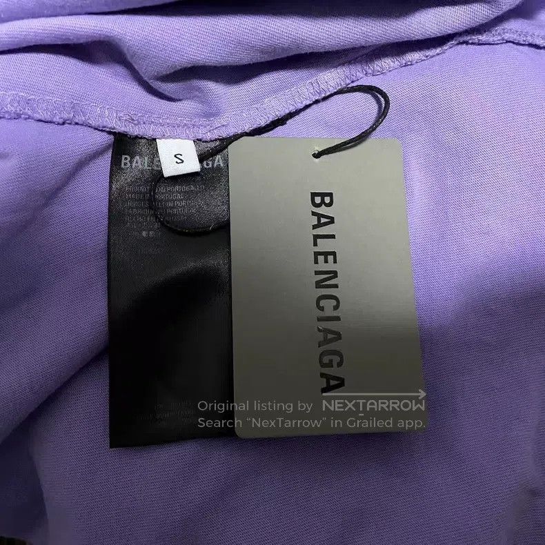 Balenciaga Balenciaga Large Hole Purple Letter Logo Hoodie Size US S / EU 44-46 / 1 - 4 Thumbnail