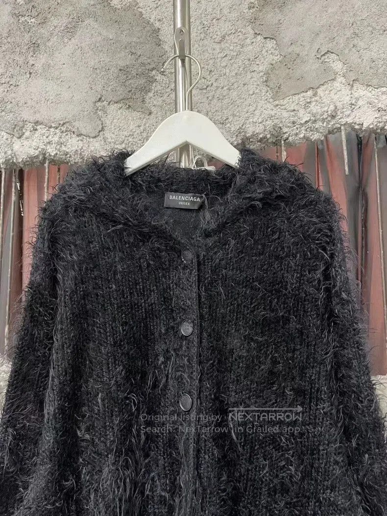 Balenciaga Balenciaga Black Mohair Hooded Cardigan. Size US S / EU 44-46 / 1 - 3 Thumbnail
