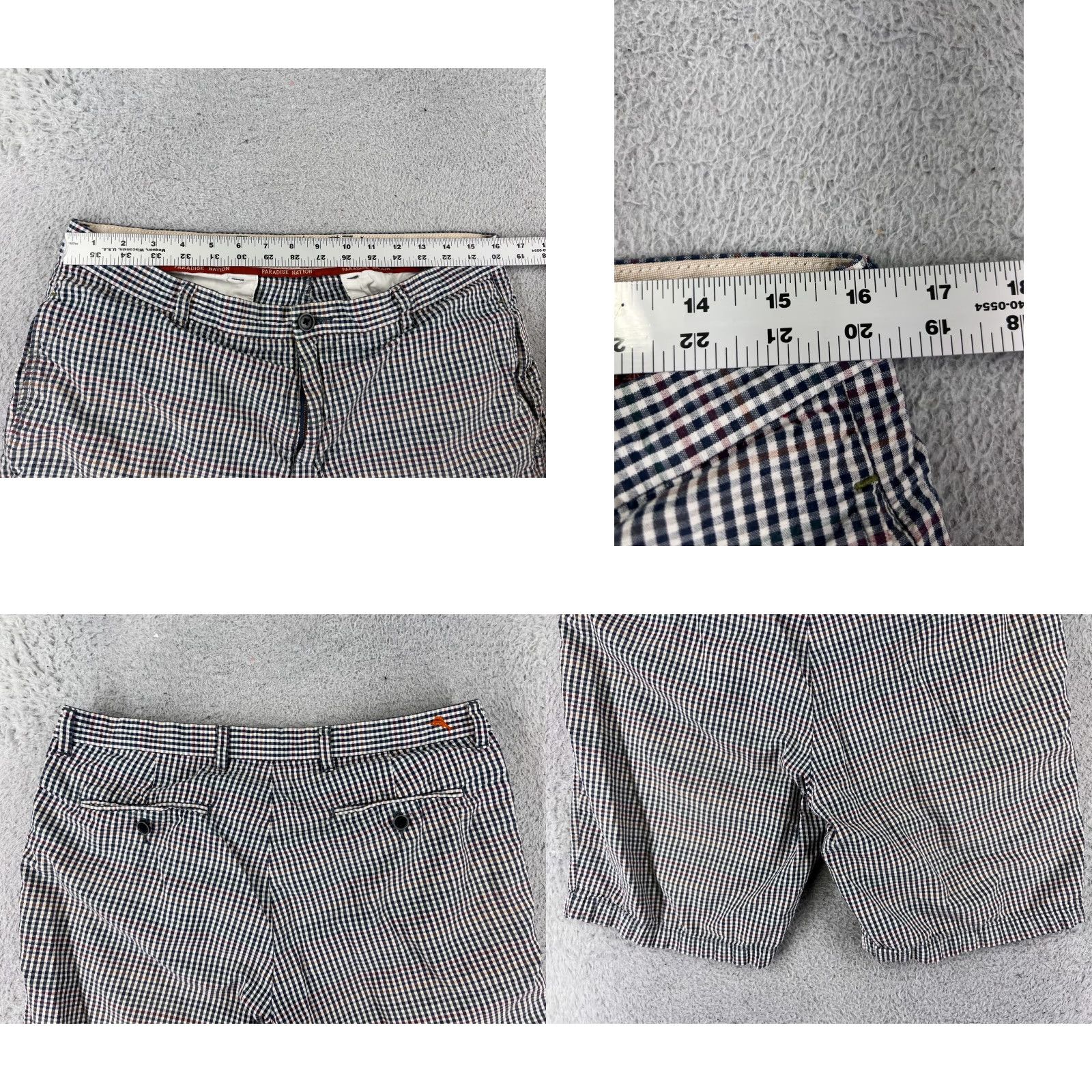Tommy Bahama Tommy Bahama Shorts Men 33 Blue Red Green White Gingham Plaid 100% Cotton Size US 33 - 9 Thumbnail