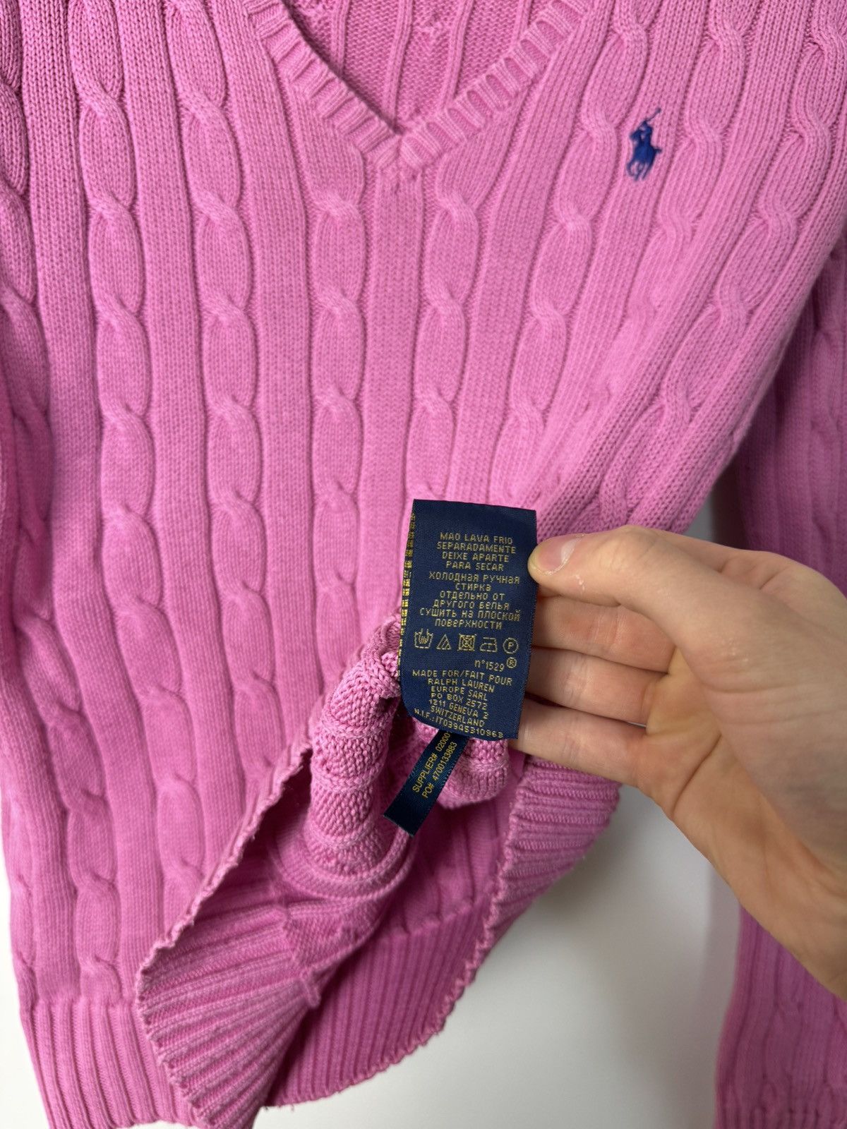 Polo Ralph Lauren Polo Ralph Lauren Cable Knit sweater pink designer Size S / US 4 / IT 40 - 8 Thumbnail