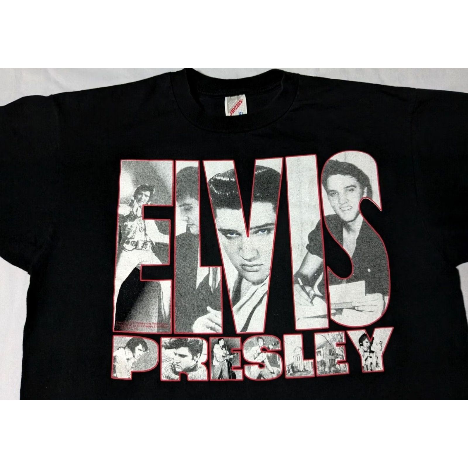 Vintage VTG 90s ELVIS PRESLEY Men XL Black Cotton Graphic T-Shirt Made In USA Tes Size US XL / EU 56 / 4 - 3 Thumbnail