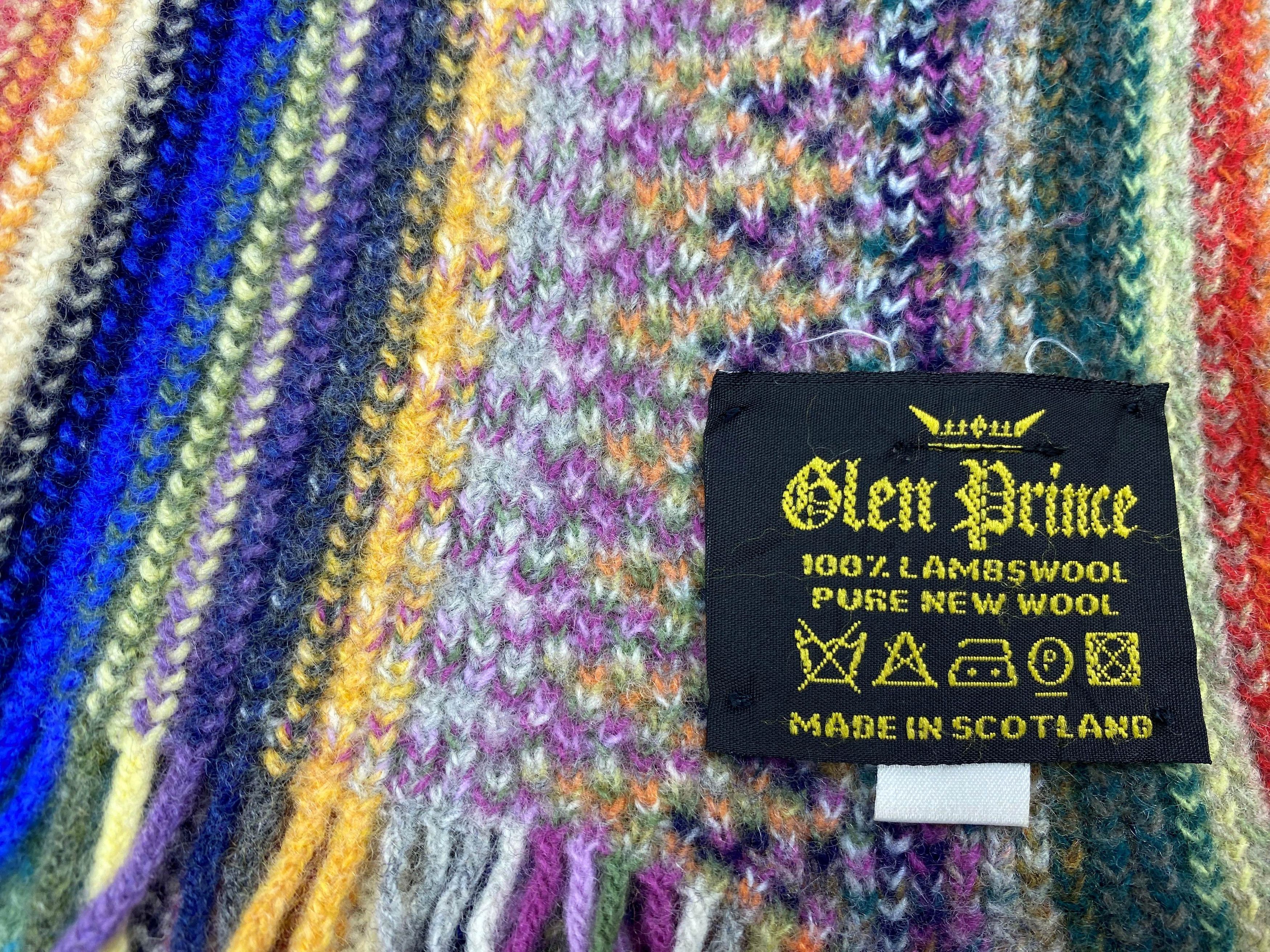 Vintage 90s Glen Prince Lambswool Crochet Scarf – Brown/Beige Size ONE SIZE - 10 Thumbnail