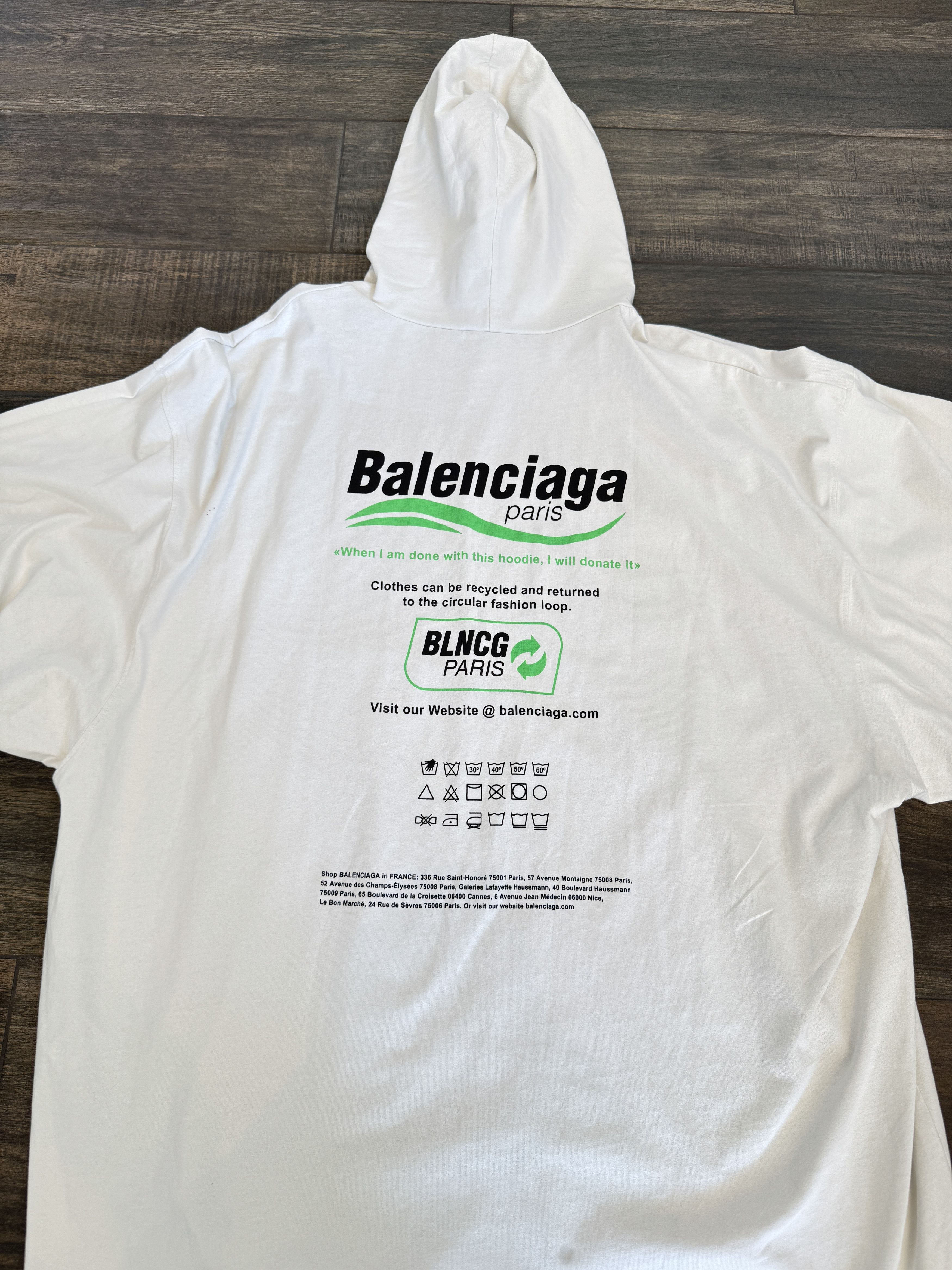 Balenciaga Dry Cleaning Recycle Lightweight Hoodie