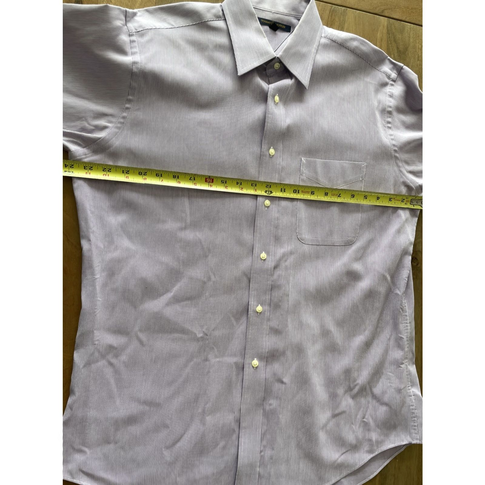 Tommy Hilfiger Tommy Hilfiger Shirt Mens L Purple Pinstripe Long Sleeve Button Up MINT Size US L / EU 52-54 / 3 - 6 Thumbnail