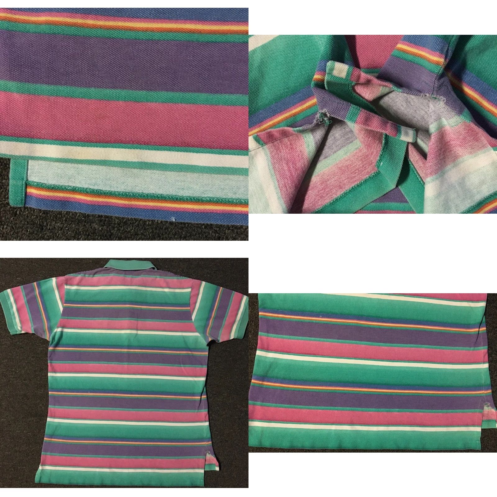 Polo Ralph Lauren VINTAGE Polo Ralph Lauren Shirt L Purple Green Pink Striped 90s Polo Button-Up Short Sleeve Mens Vintage Surf Skate Vaporwave USA Beach Grunge 80s 90s Size US L / EU 52-54 / 3 - 8 Thumbnail