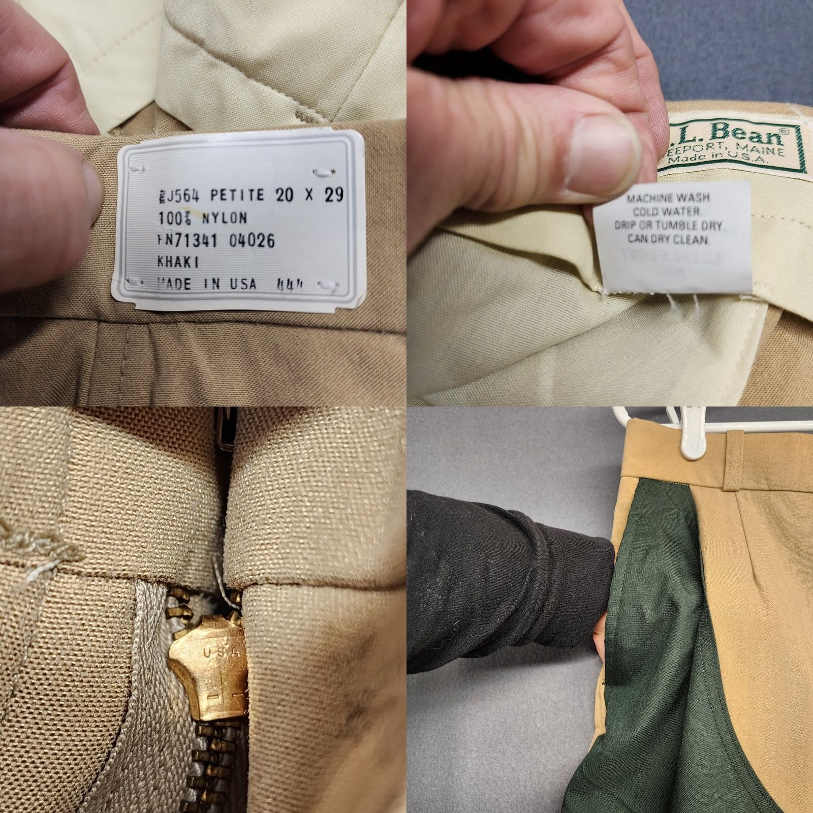 Vintage VINTAGE L.L. Bean Brush Pants Khaki Green Womens 20 Petite Hunting J564 USA NEW Size 42" / US 20 - 8 Thumbnail