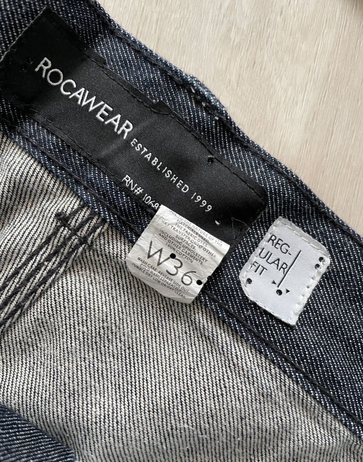 Rocawear VTG Y2K Rocawear Jeans Baggy Hip Hop Dark Wash Sz 36 Size US 36 / EU 52 - 7 Thumbnail