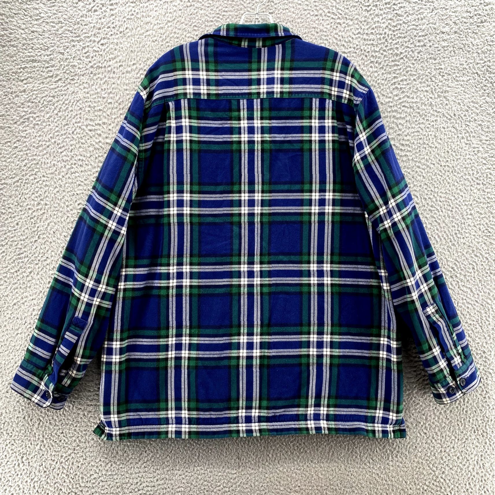 Vintage L.L.Bean Shirt Men Large Blue Plaid Fleece Lined Shacket Outdoor Fall Cabin Gorp Size US L / EU 52-54 / 3 - 4 Thumbnail