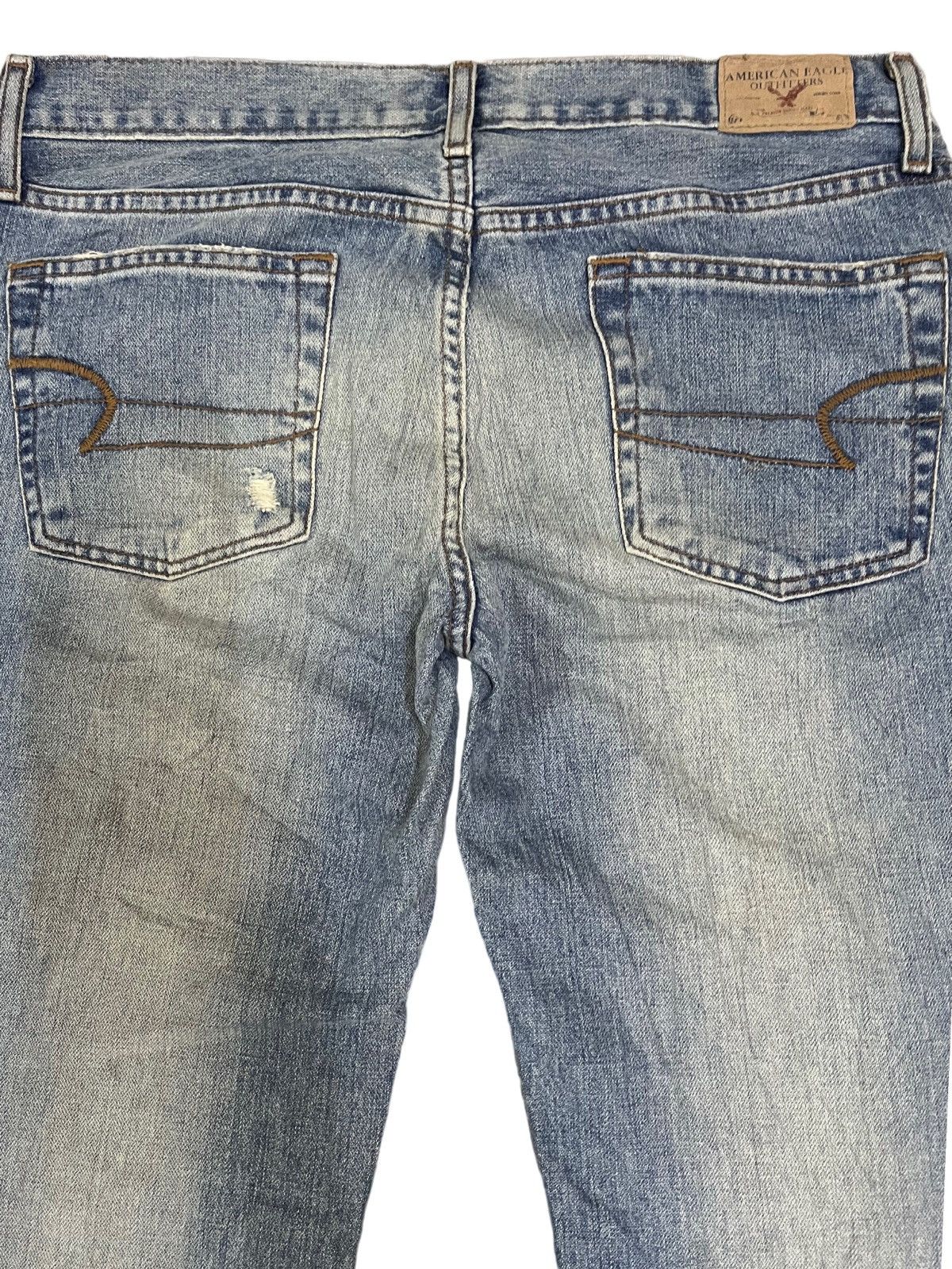 American Apparel × American Eagle Outfitters × American Rag Vintage AOE Distressed Flare Mud Wash Style Jeans Size US 33 - 8 Thumbnail