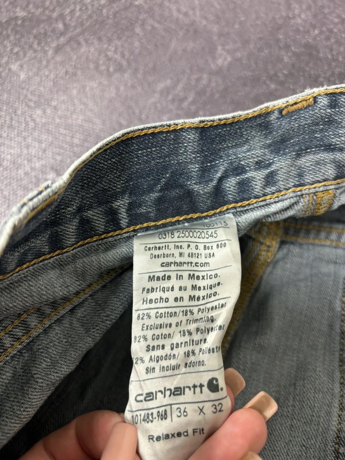 Carhartt × Vintage Vintage Carhartt Y2K Faded Denim Hype Work Baggy Jeans Size US 36 / EU 52 - 13 Thumbnail
