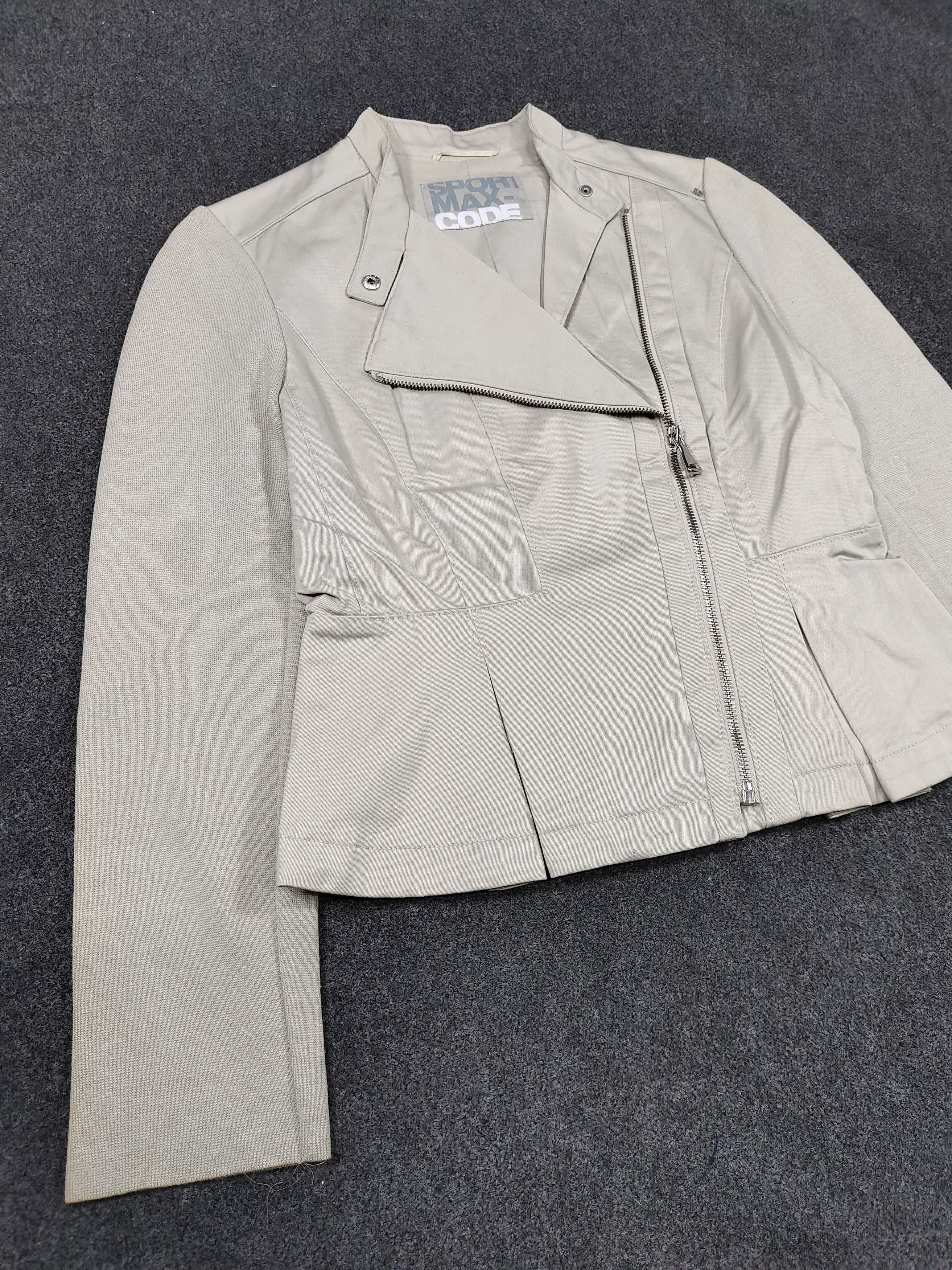 Max Mara 00s Sport Maxcode- Hybrid Asymmetric Zip Fitted Moto Jacket Size M / US 6-8 / IT 42-44 - 7 Thumbnail