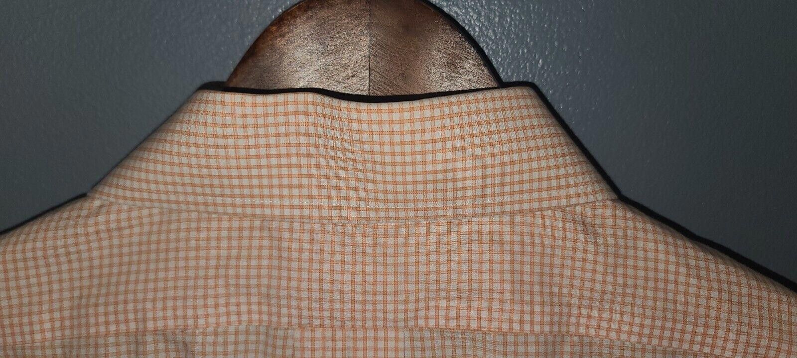 Brooks Brothers Brooks Brothers Dress Shirt Men's 16 1/2-34 Orange Gingham Size 38R - 7 Thumbnail