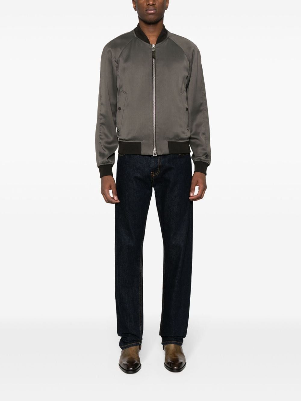 Tom Ford o1y0425 Bomber Jacket in Chocolate Brown Size US M / EU 48-50 / 2 - 5 Thumbnail