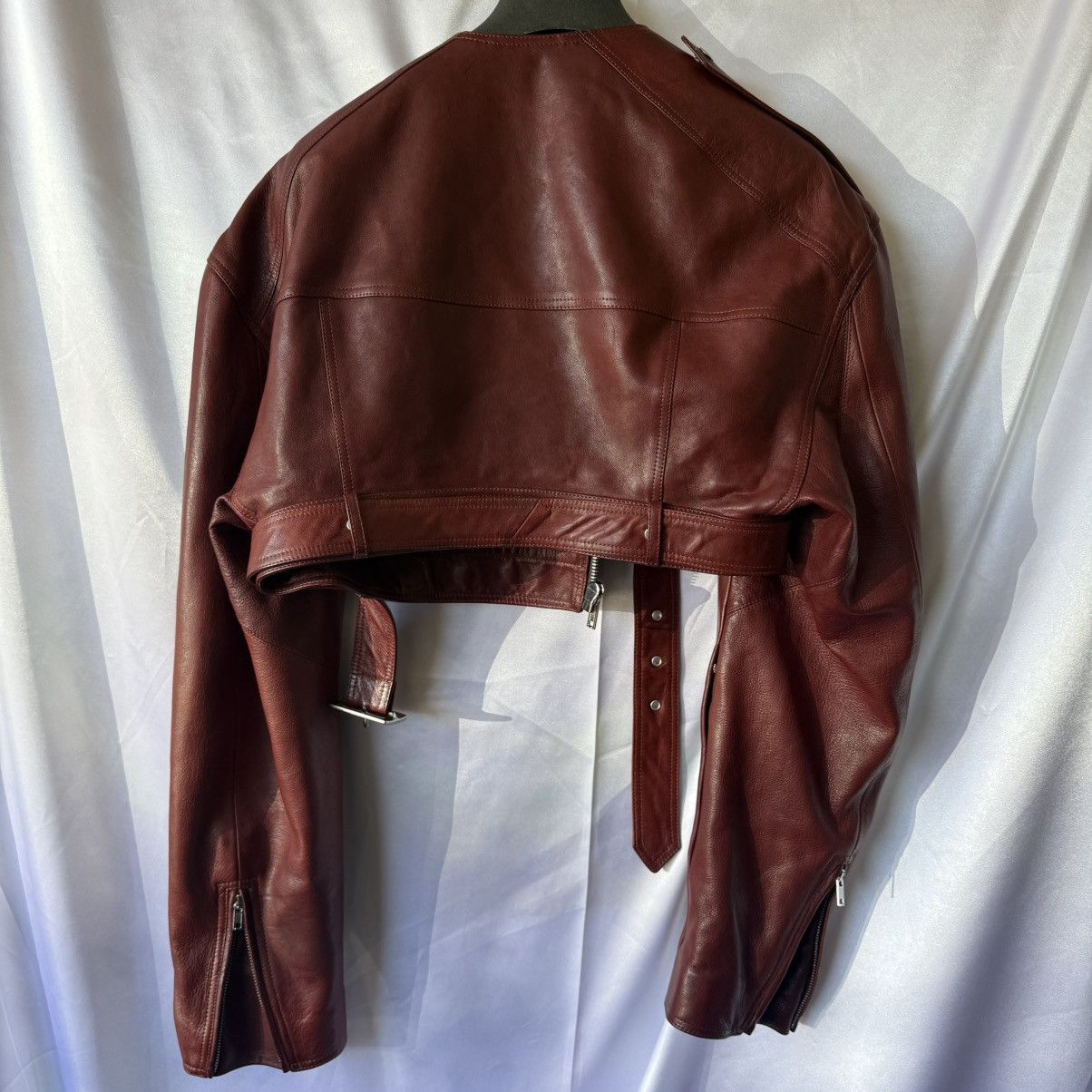 Rick Owens Rick Owens Micro Cropped Henna Leather Biker Jacket Size US M / EU 48-50 / 2 - 6 Thumbnail