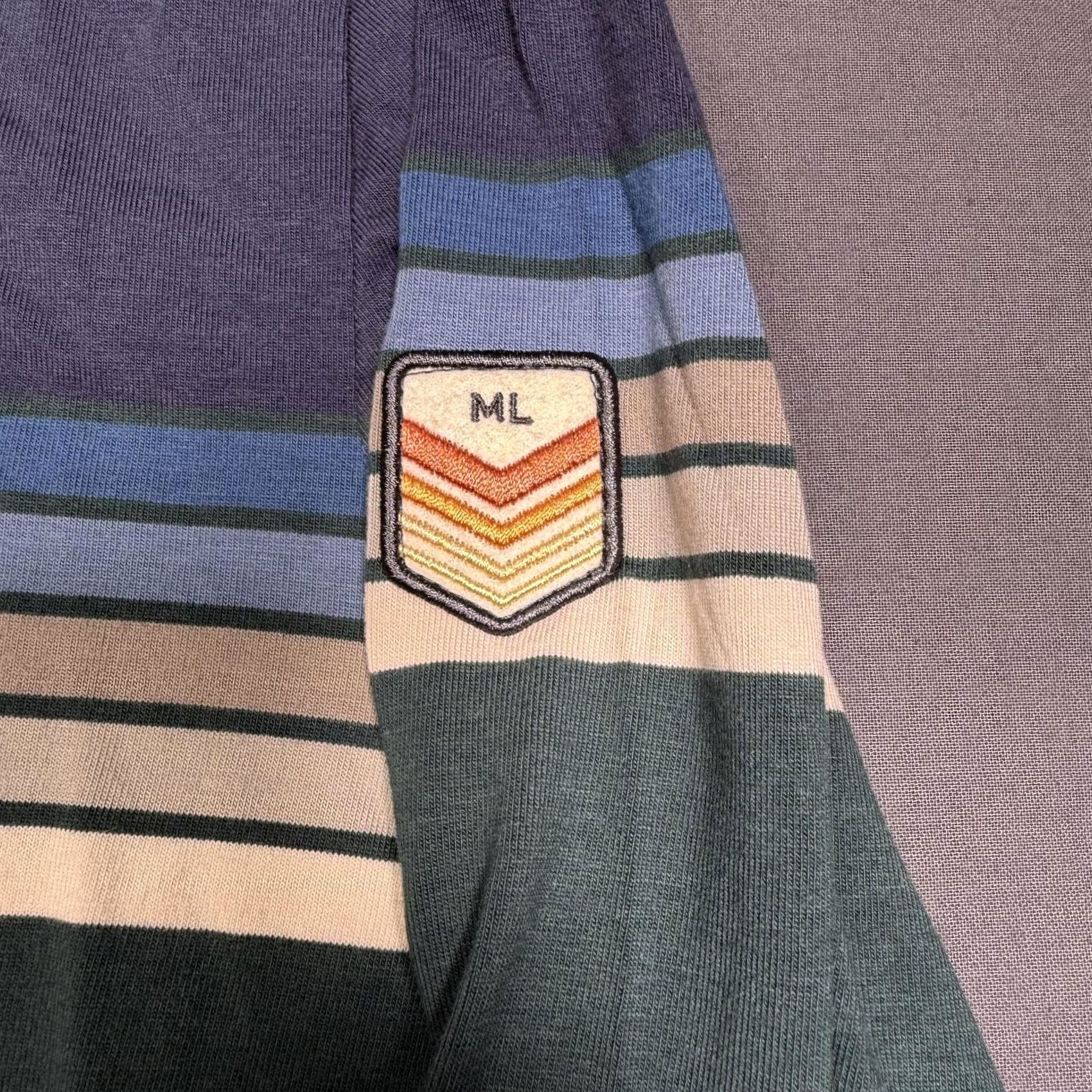 Marine Layer Marine Layer Shirt Mens Small Green Striped Mock Neck Half Zip Long Sleeve Size US S / EU 44-46 / 1 - 2 Thumbnail