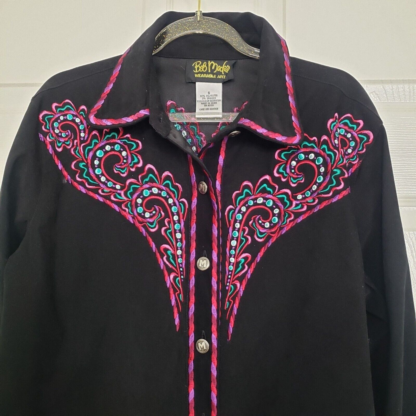 Bob Mackie Bob Mackie Wearable Art Embroidered Shirt Womens Size Small Size S / US 4 / IT 40 - 2 Thumbnail