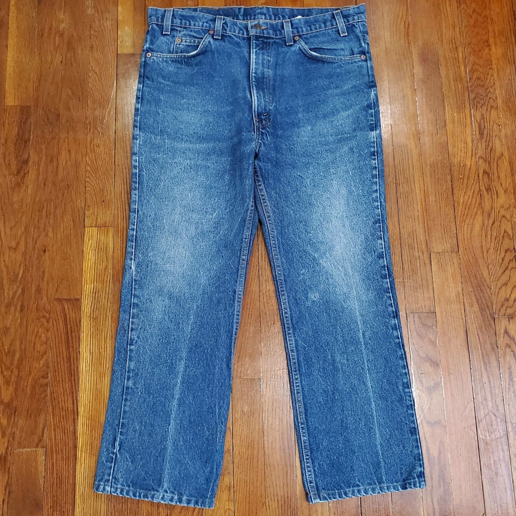 Levi's VINTAGE Levi's 517 Jeans Mens 38x29 Blue Bootcut Slim Fit Orange Tab Denim 80s Size US 38 / EU 54 - 6 Thumbnail