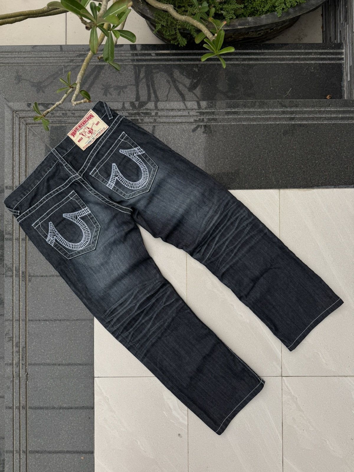 90’s TRUE RELIGION RARE Y2K POCKET LOGO VINTAGE DENIM PANTS