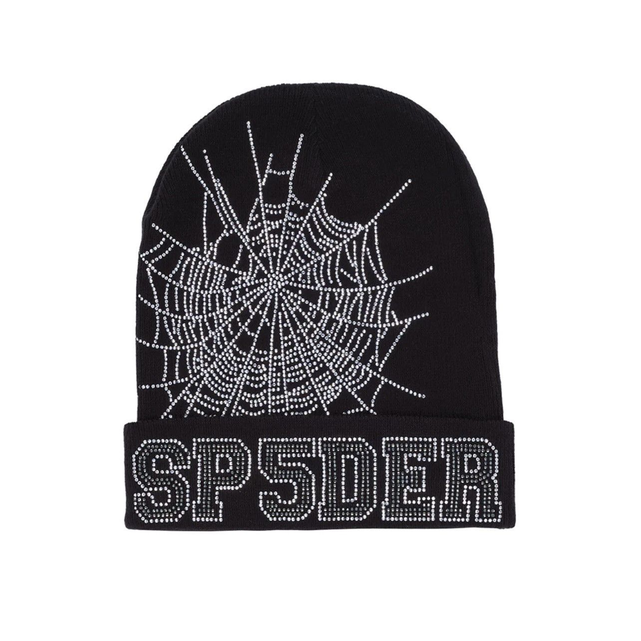 image of Hats x Spider Worldwide Offers Sp5Der Spider Worldwide Black Web Beanie, Men's