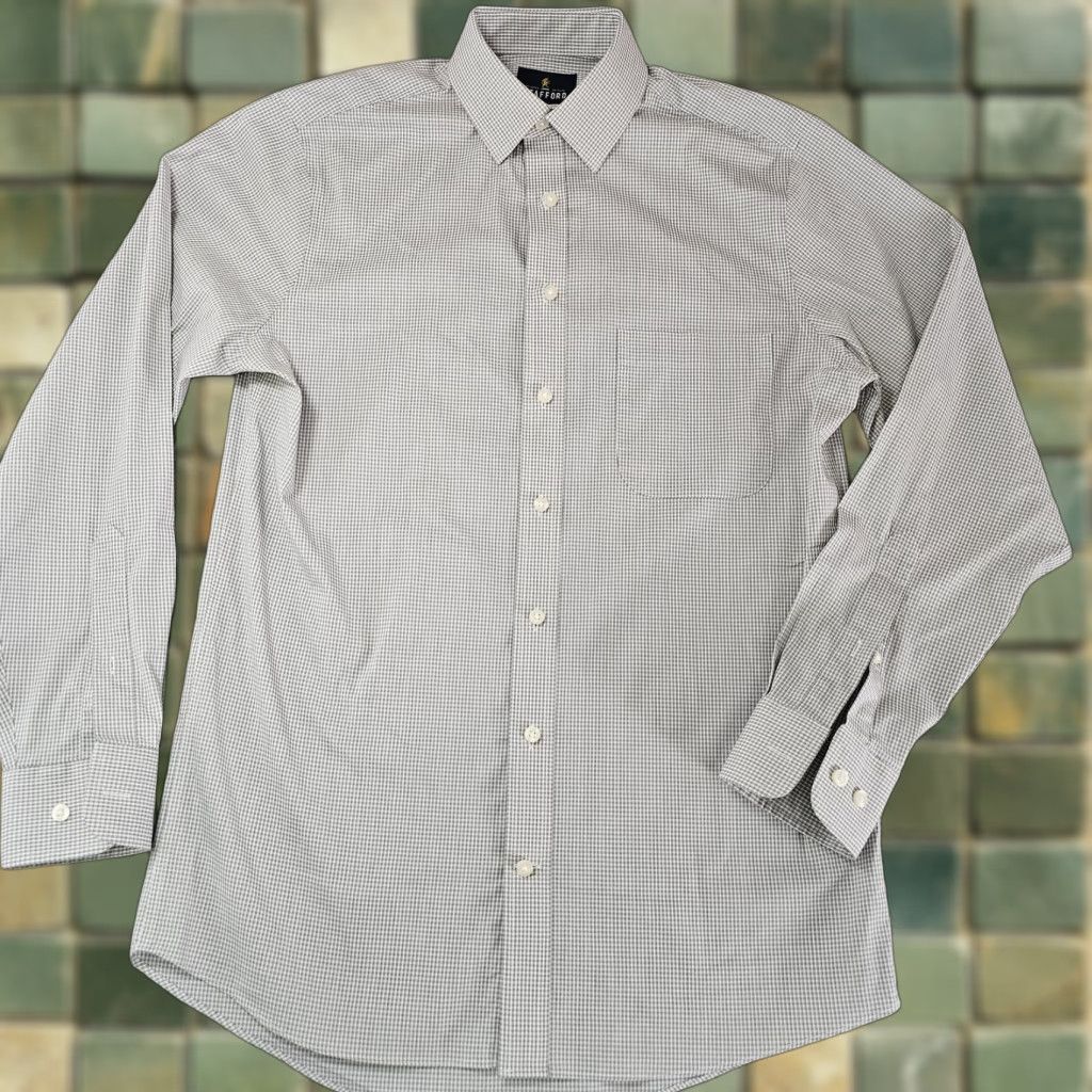 Stafford Stafford Shirt Mens Small Gray Check Button Down Long Sleeve Regular Size US S / EU 44-46 / 1 - 1 Thumbnail